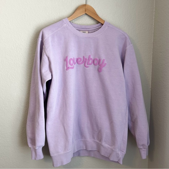 Loverboy Tops - Loverboy “The Amanda” Orchid sweatshirt with Tonal Puff Paint Logo, Size Medium